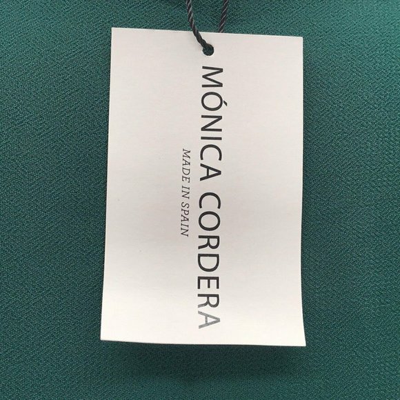 Monica Cordera Green Cape Dress Size 2 - Picture 3 of 3